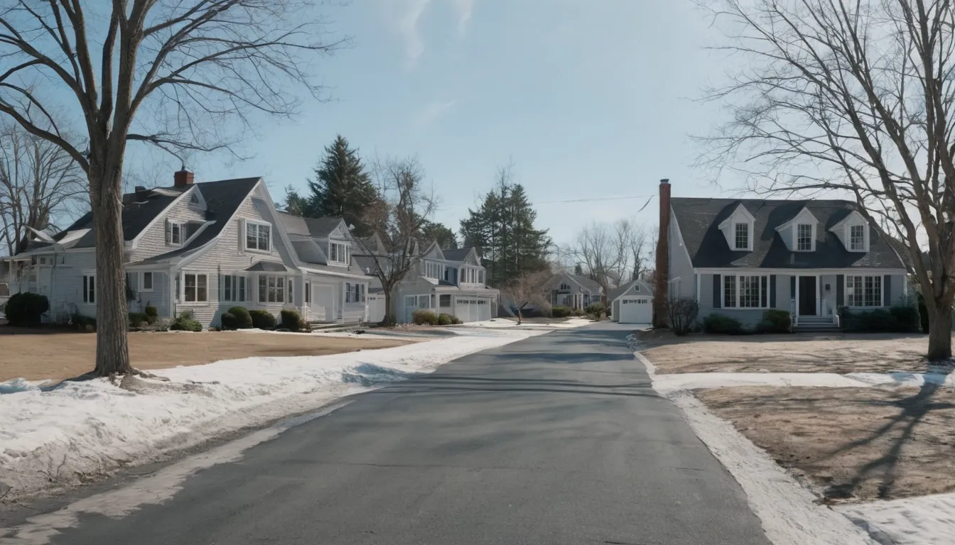 Older homes along a quiet street in Estell Manor with snow melting on the lawns
